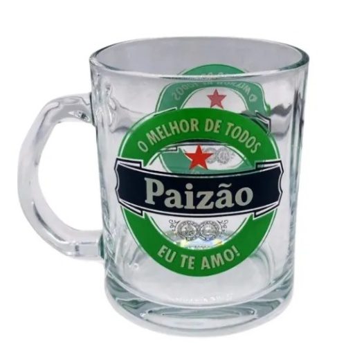 Caneca de Vidro "Paizão" 320ml – Com Caixa Presente perfeito pro paizão que é o melhor de todos! Essa caneca de vidro é cheia de estilo e carinho — ideal pra aquele pai que ama um café quentinho, um chá relaxante ou até uma cervejinha no fim do dia. Com a frase "Paizão – O Melhor de Todos – Eu Te Amo!", ela é daquelas que emocionam e ainda decoram! Detalhes que fazem a diferença: Capacidade: 320ml Altura: 9,5cm | Diâmetro: 8cm Material: Vidro resistente Estampa: estilo rótulo de cerveja – linda e divertida! Vai com caixinha.