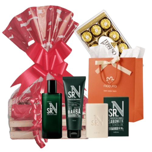 Cesta Presente Especial Masculina Natura Sr. N com Ferrero Rocher 08