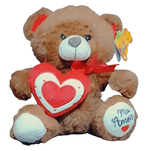 Urso Coração Marrom 25cm