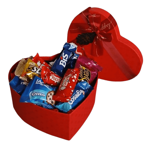 Coração recheado de bom bons